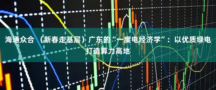 海通众合 （新春走基层）广东的“一度电经济学”：以优质绿电打造算力高地